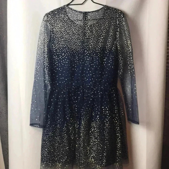GIANNI BINI JR SZ 13 and SZ 11 NAVY/GOLD DRESS - Picture 7 of 12